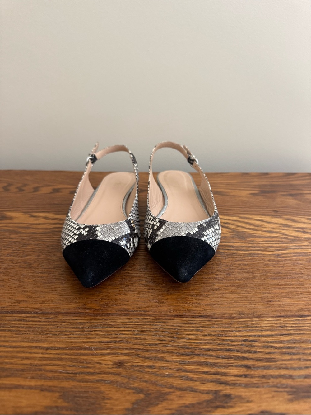 J.Crew Snakeskin Leather Slingback Flats - Picture 2 of 4
